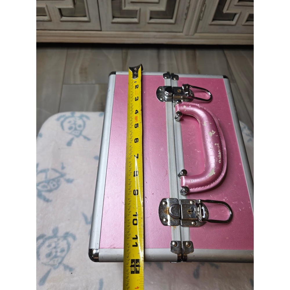 Caboodles Pink Aluminum Makeup Train Case Professional Vanity Storage Box 4 Tray - Picture 16 of 16